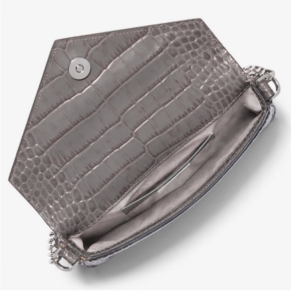 Michael Kors Collection Manhattan Medium Crocodile Embossed Patent Leather Bag - Picture 8 of 11